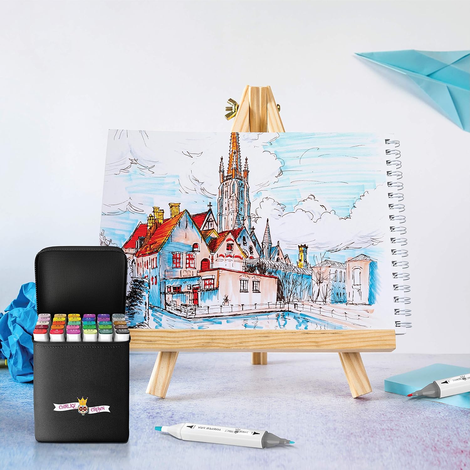 30 Alcohol Markers Set - Art Markers for Adults, Artists and Kids - Dual Tip Sketch Markers - Alcohol Based Drawing Markers for Adult Coloring : Office Products