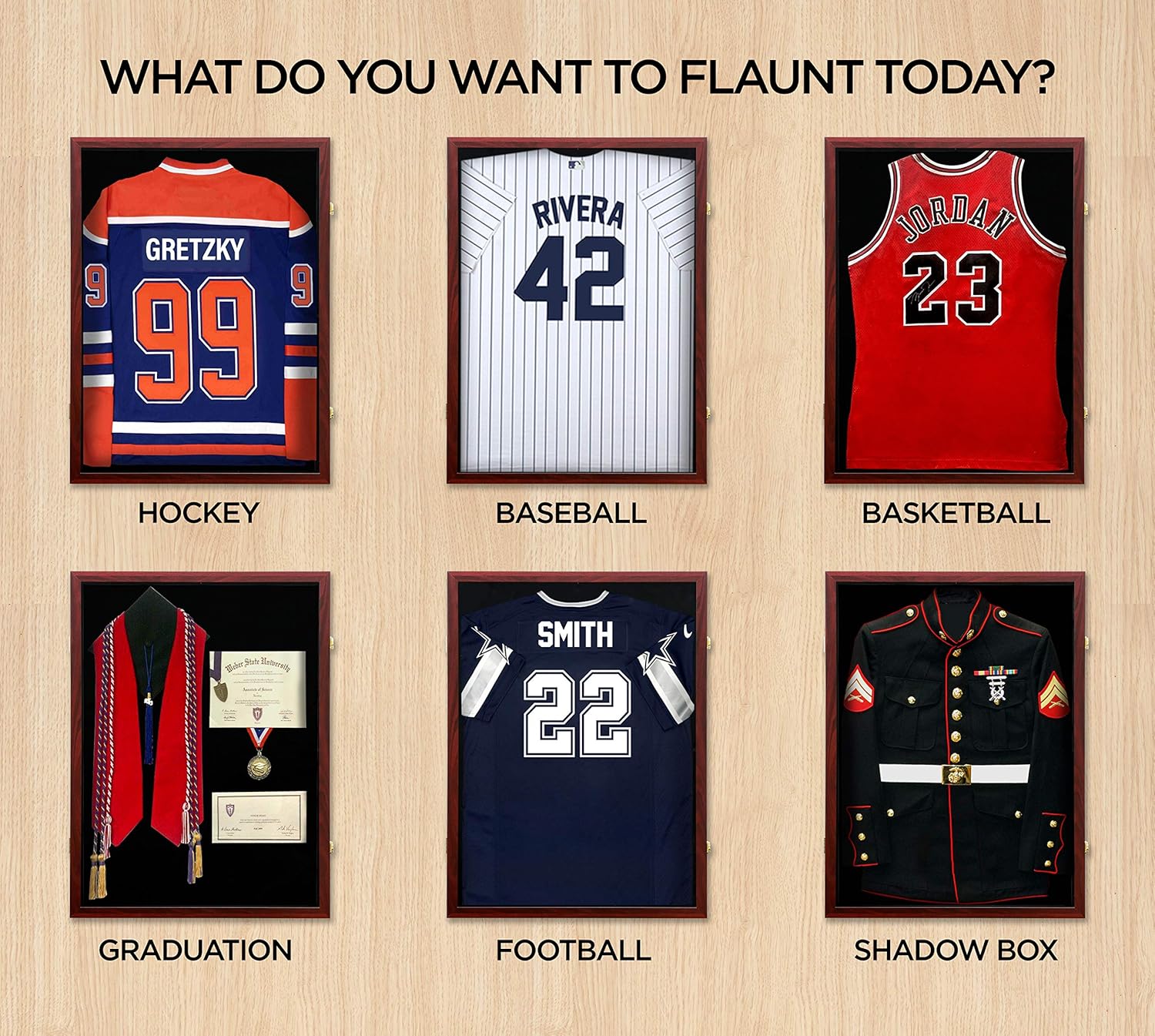 Jersey Frame Display Case Jersey Display Frame with Large Shadow Box UV Protected Acrylic Door Hanger Wall Mount Option for Football Baseball Basketball Hockey Sport Shirt Mahogany Finish Lockable : Sports & Outdoors