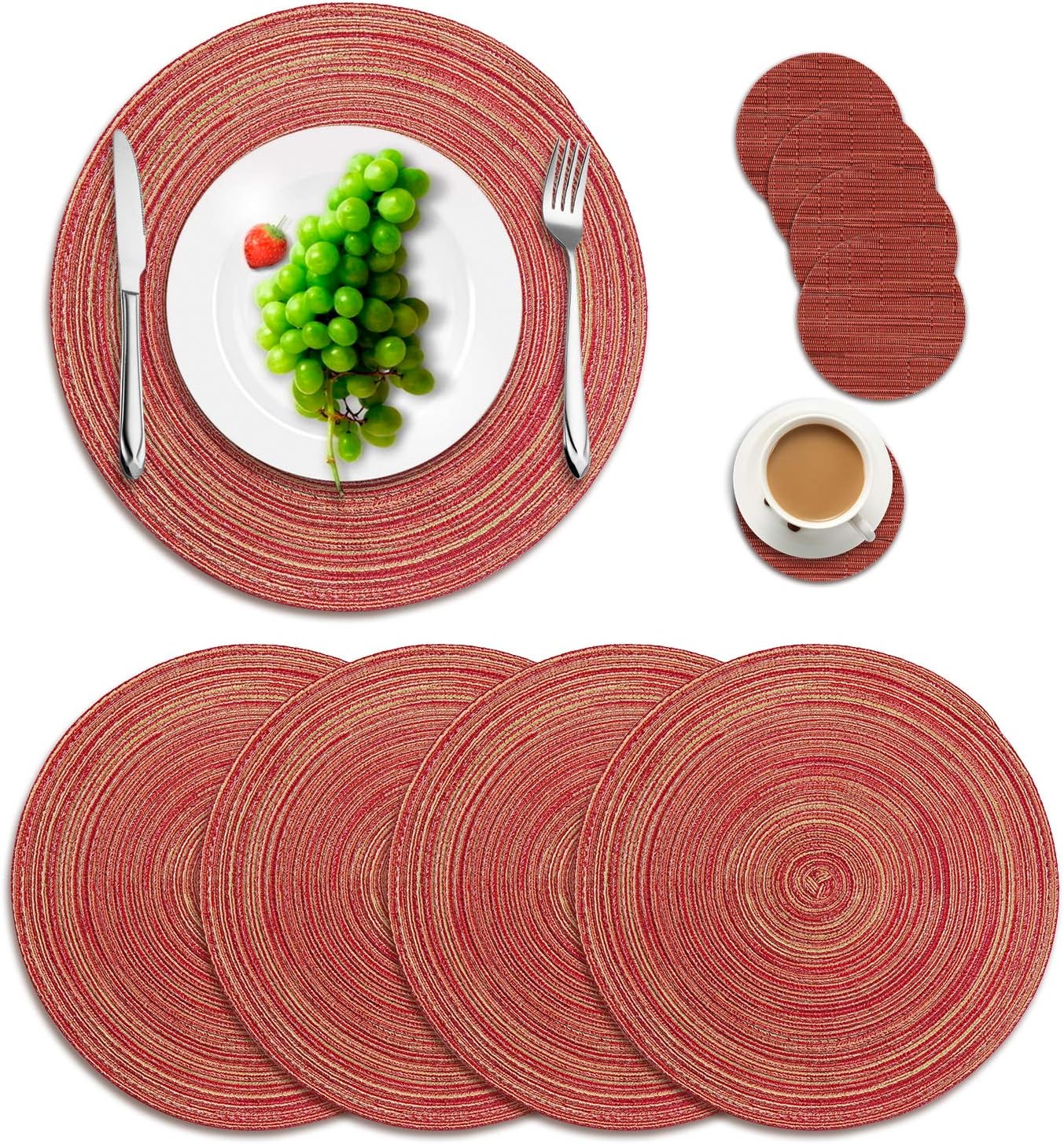 Best Placemats For Dining Table Round Red