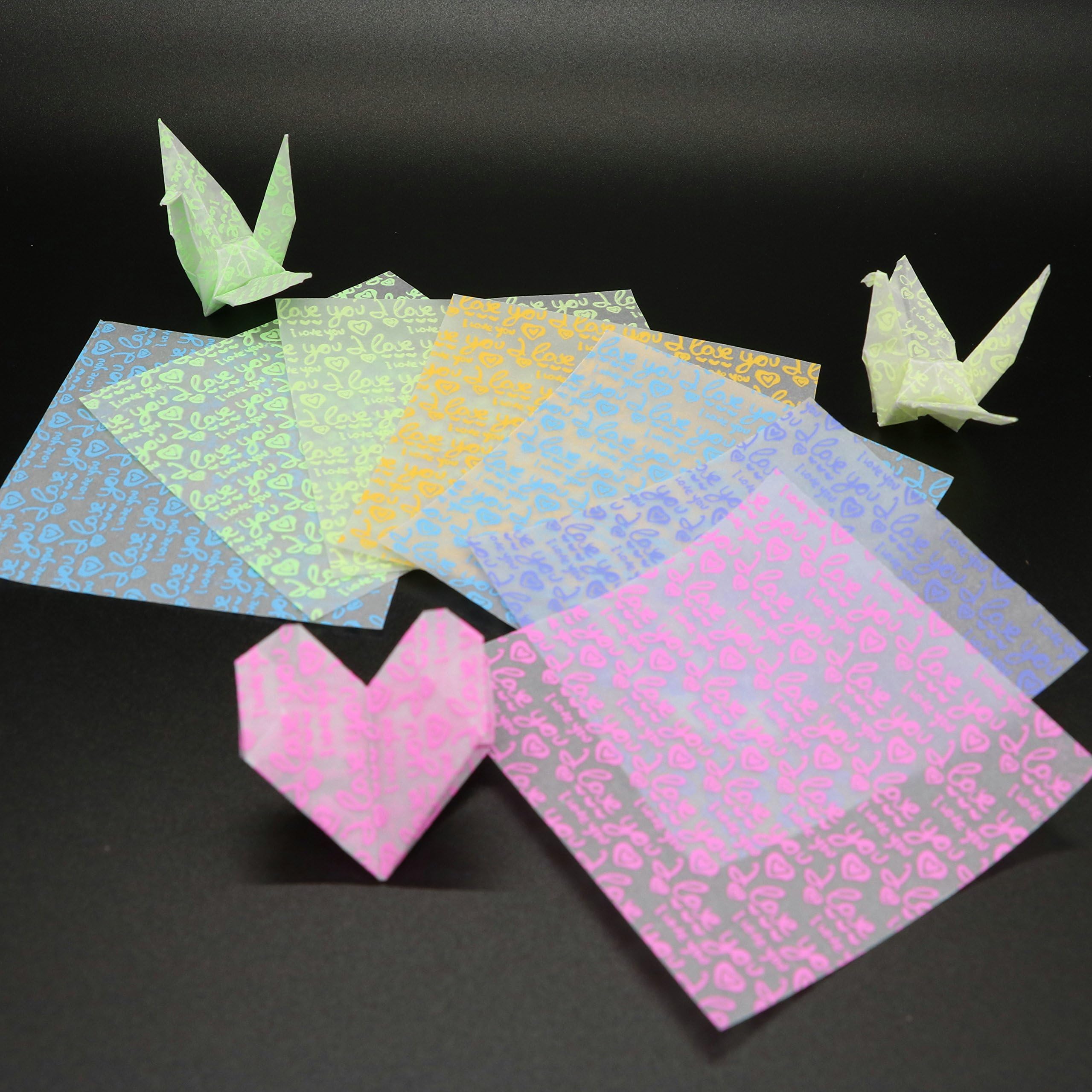 DadaCrafts(TM) 140 Sheets 7 Colors Origami Paper Glow in The Dark (2 3/4 inches Square, 7 by 7cm)