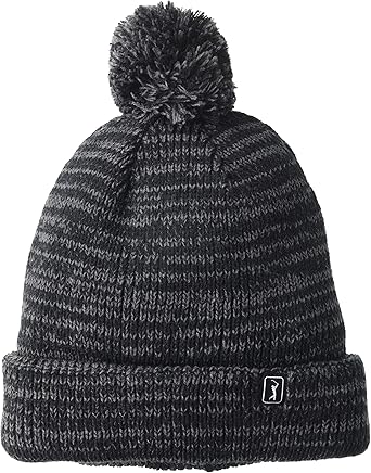 Pga Tour Men S Pom Beanie Hat Black Heather One Size At Amazon Men S Clothing Store