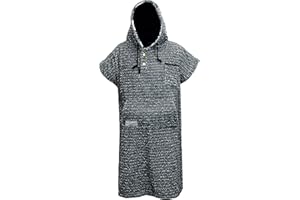 Open Road Goods Surf Poncho/Adult Hooded Towel/Wetsuit Changing Robe - Charcoal Black/Indigo Blue; Saves a Sea Turtle's Life