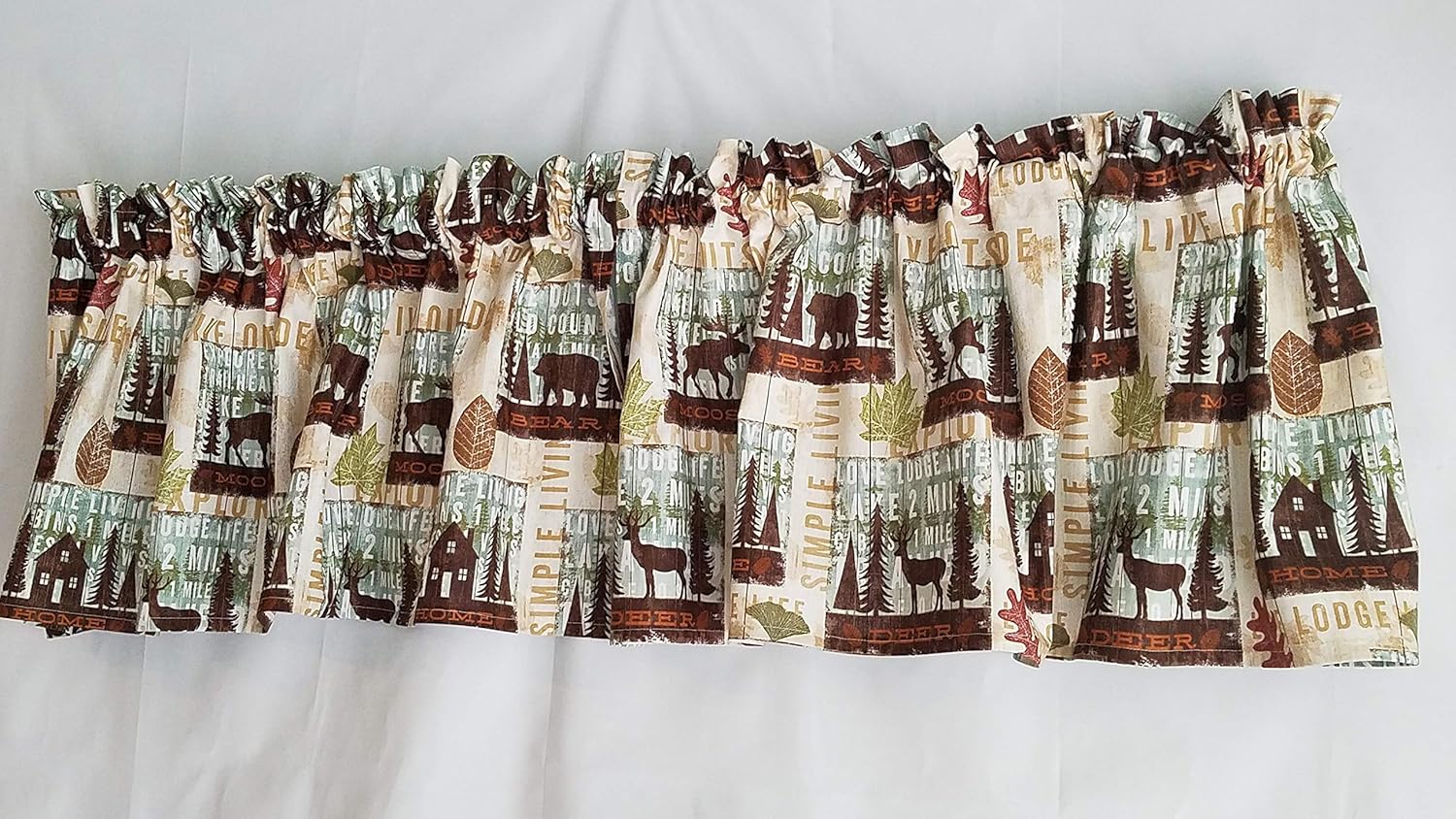 Rustic Valance Curtains, Kitchen Curtains, Lodge Cabin