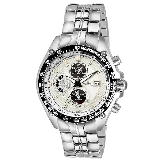Swisstyle expedition Chronograph look black dial analog watch for men-SS-GR6614-WHT-CH