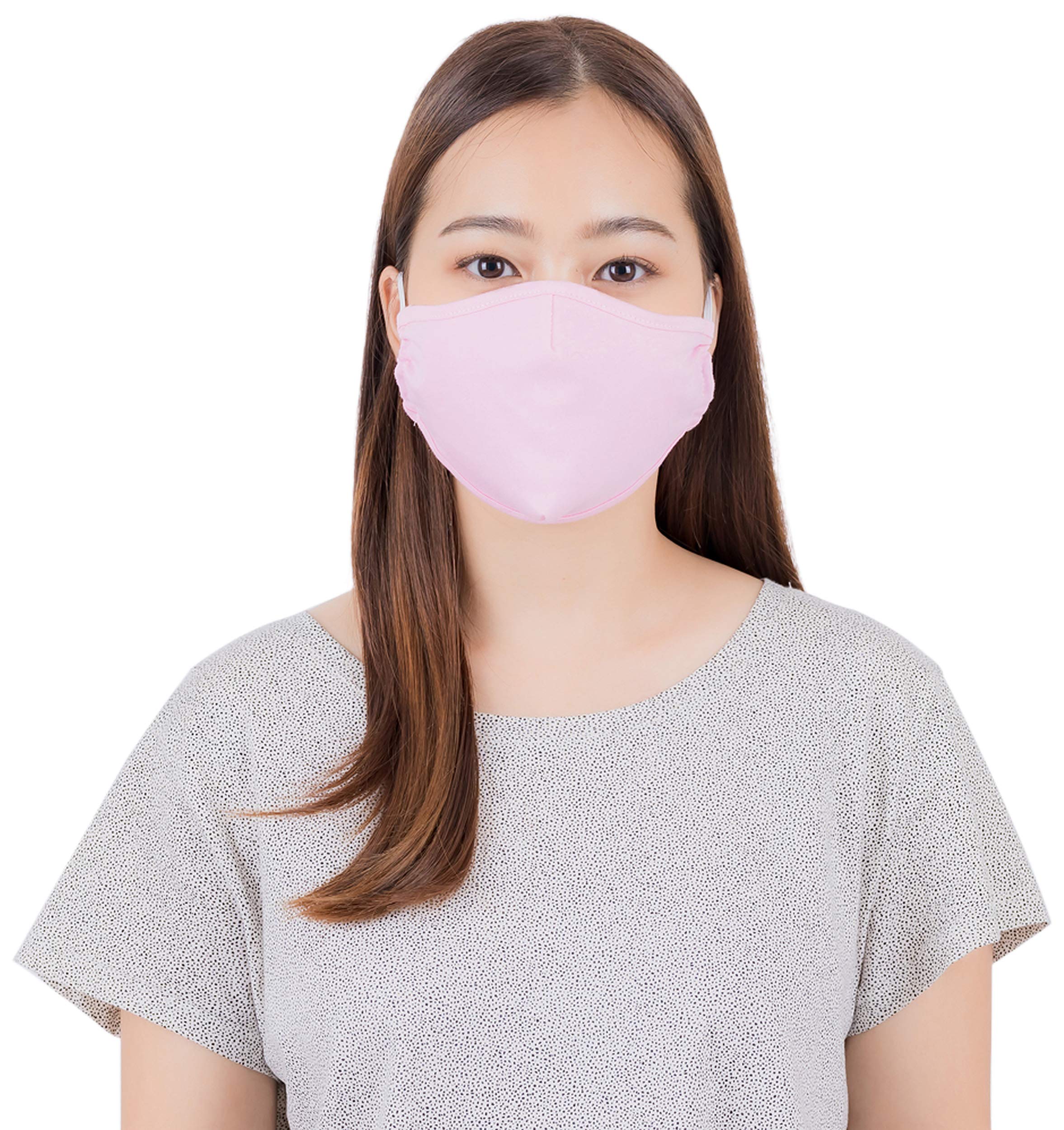 Lofbaz Cloth Face Coverings Cotton Fabric with Filter Pocket Washable Reusable (Pink - Pack of 3, Adult Large)