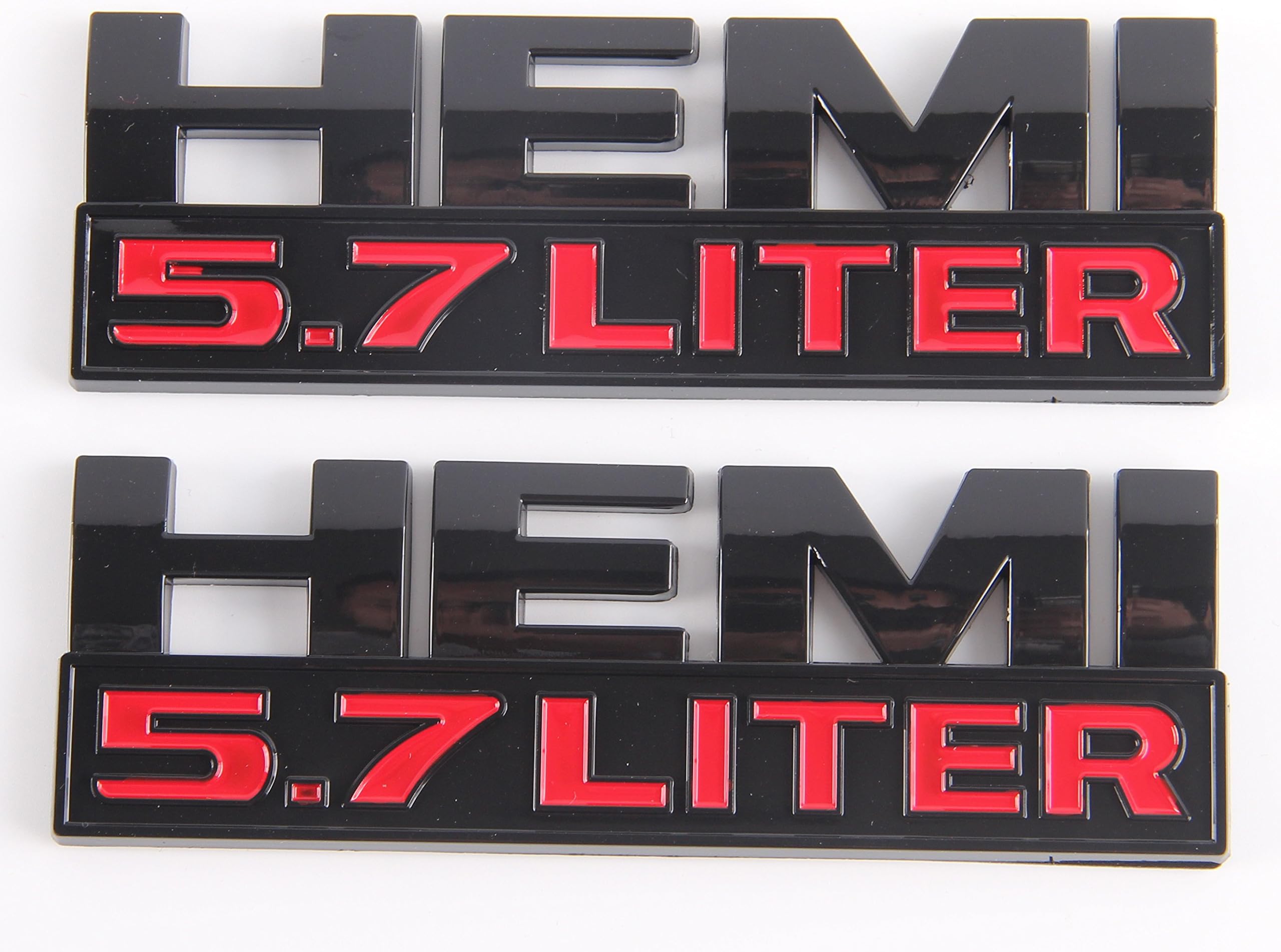 HEMI 5.7 6.4 LITER Emblem Decal Badge Sticker Dodge Charger Ram 1500 Challenger Jeep Grand Cherokee 2pcs (Black 5.7)