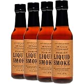 Lazy Kettle Brand All Natural Liquid Smoke | Perfect for Flavoring Meat | Hickory | Used to Flavor Beef Jerky, Steak, Fish, Cheese, Sauces and More | Pack of 4 bottles 5 Oz Each