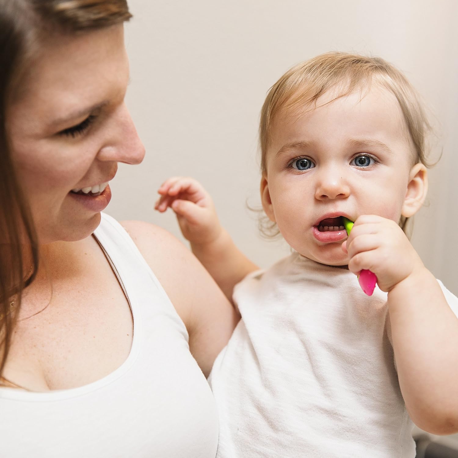 Amazon.com : Farber Baby Toothbrush & Toddler Toothbrush for 0-2 Years Old | Teething Finger Handle | BPA Free with Baby Toothpaste Indicator | Extra Soft ...