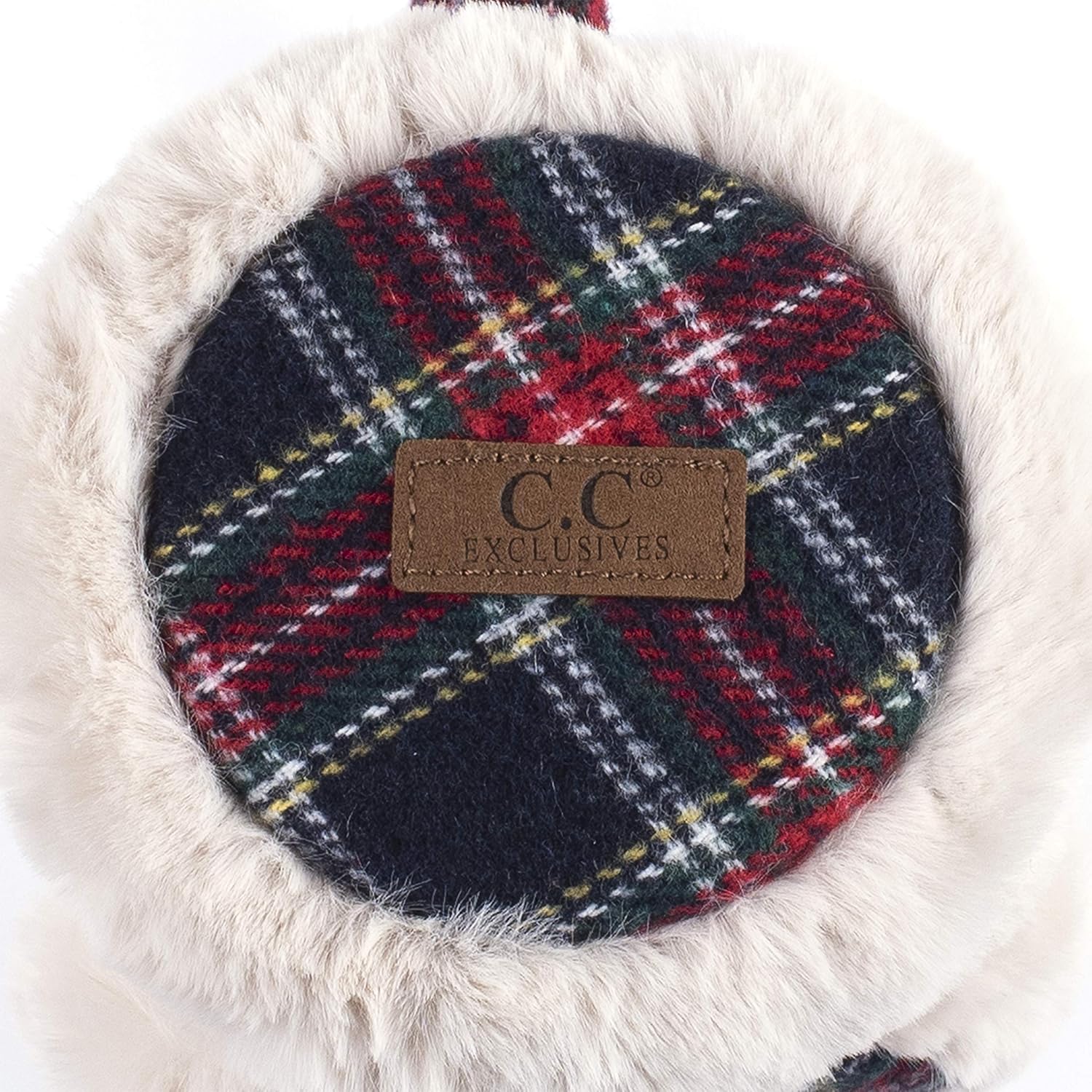 C.C Exclusives Tartan Check Earmuff with Faux Fur(EM-2339) (Brown) at  Women’s Clothing store