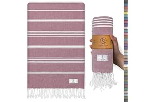 Ossano Magenta Turkish Beach Towel – Soft & Absorbent, Extra Large (39” x 71”), Quick Dry, Versatile, and Functional - Perfect as a Picnic Blanket, or Yoga, Pool, and Turkish Bath Towel