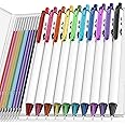 Mr. Pen- Cute Ballpoint Pens Assorted Color Ink, 0.7mm, 10 Colorful Ink Ballpoint Pens with Case and 12 Refills, Cute Pens for Journaling