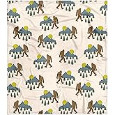 LLZTWOWD Bigfoot Blanket for Women Men Bigfoot Throws Blankets for Adults Lightweight Plush Funny Big Foot Gift for Lovers Merch (50x60 inch, Mountain)