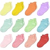 CozyWay Baby & Toddler Socks Ankle Comfy Cotton Socks For Girls and Boys No Show Infant - 12 Pack