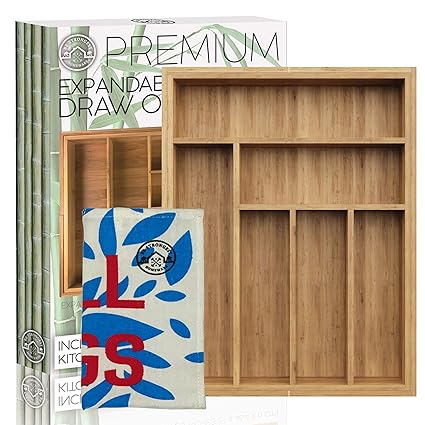 Buy Bamboo Silverware Drawer Organizer Expandable Kitchen
