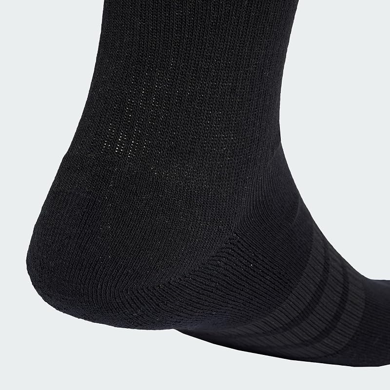 Pack de 6 pares de meias crew unissex adultas almofadadas, preto/preto/branco, 37-40 — foto 2 de 3