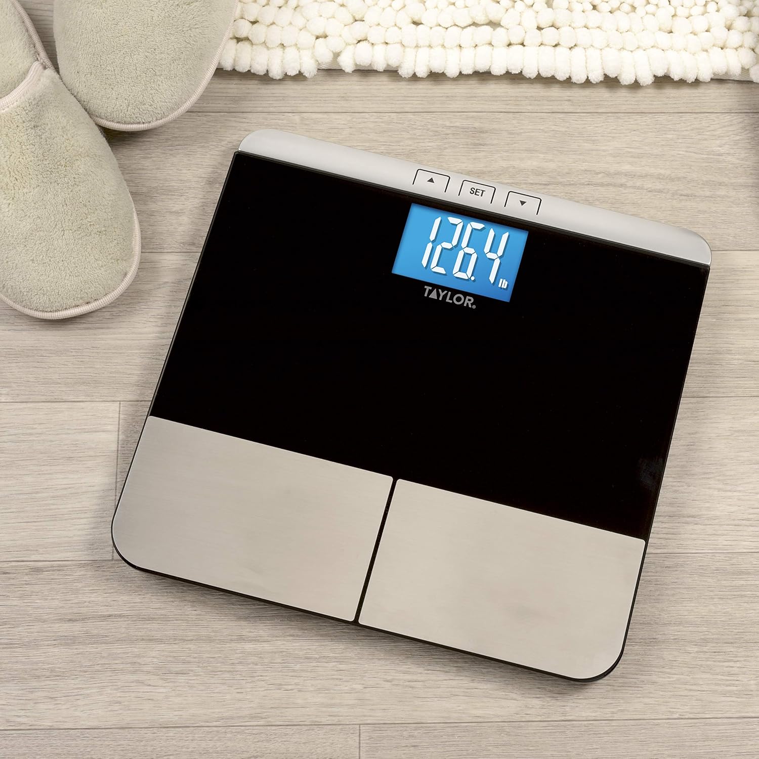Taylor Precision Products Taylor Body Composition Scale Measuring Body Fat, Body Water, Muscle Mass and Bmi, Black: Health & Personal Care