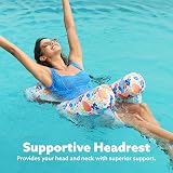 Sloosh Inflatable Pool Float Hammock Chairs 2 Pack Flower Pattern view 6