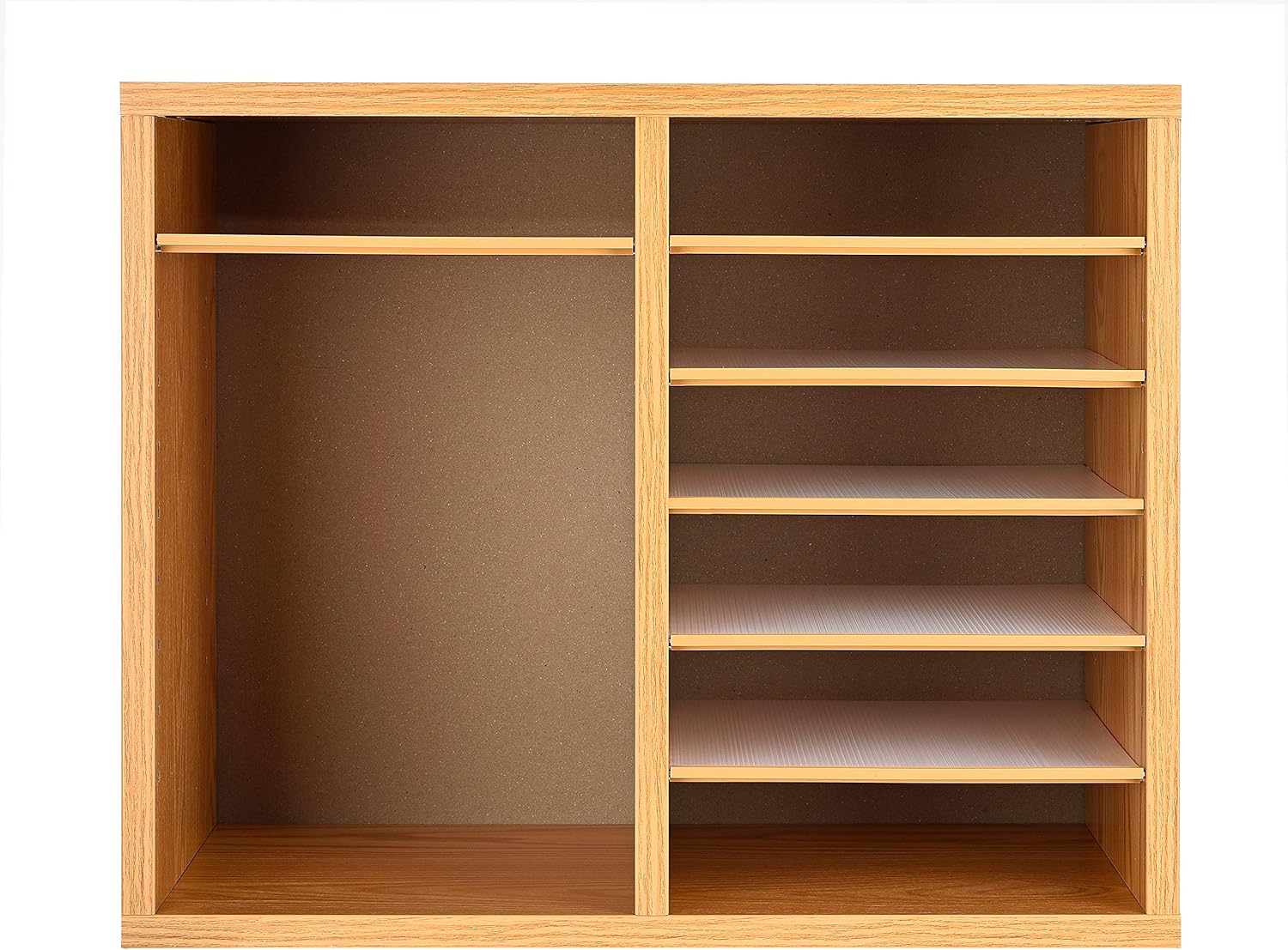 AdirOffice Wooden Literature Organizer Sorter - Stackable File Mail Craft Paper Storage Holder with Removable Shelves for Office, Classrooms, and Mailrooms Organization (12 Compartment, Medium Oak) : Office Products