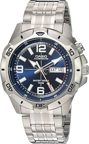 casio men's stainless steel rotating bezel backlight watch