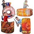 Skywin Inflatable Battle Bunkers - 4 Piece Obstacle Set for Play Combat and Laser Tag (Orange)