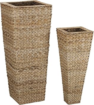 Amazon Com Household Essentials Decorative Wicker Tapered Floor