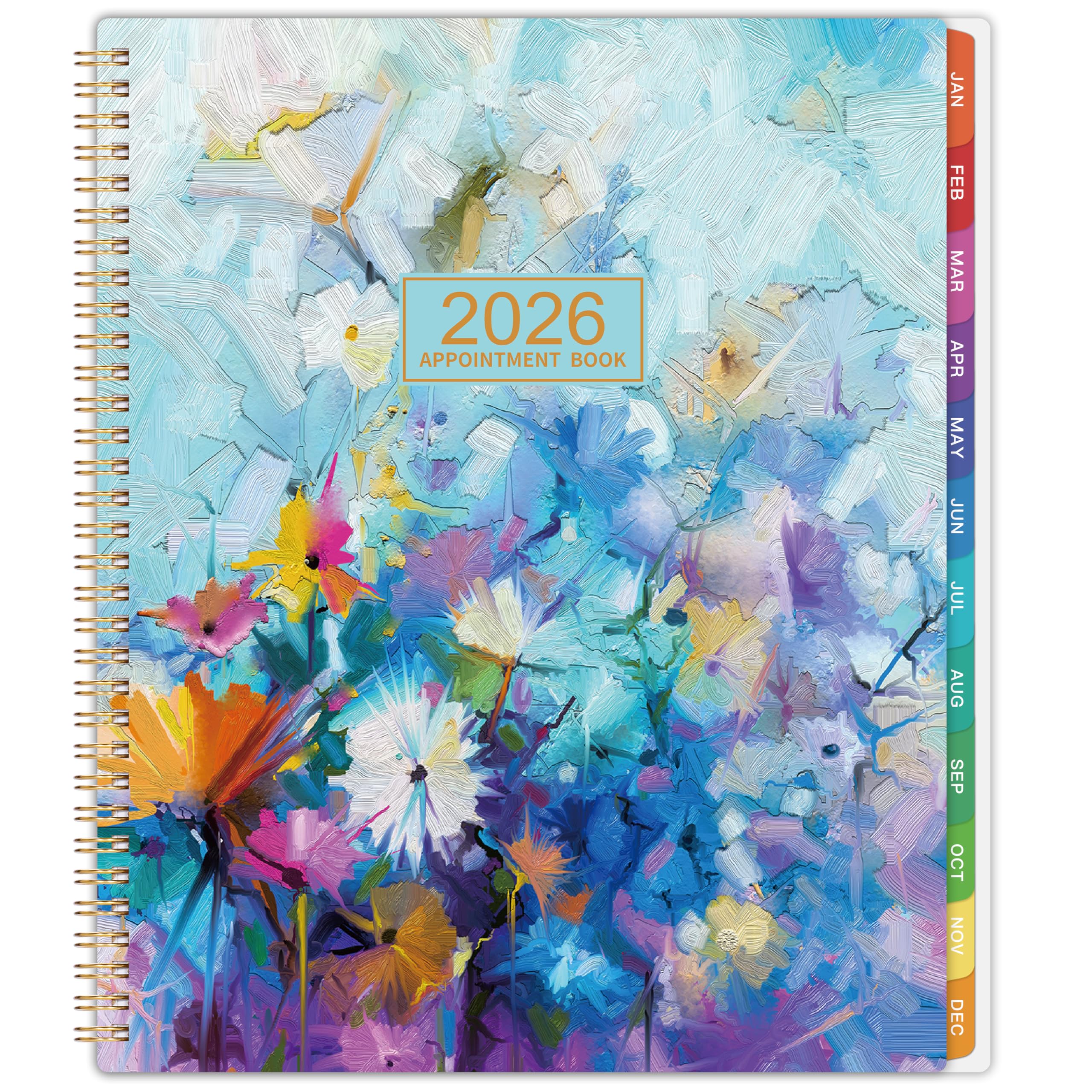 Photo 1 of 2026 Appointment Book - 2026 Daily Hourly Planner, Weekly Appointment Book, Jan 2026 - Dec 2026, 8.5" x 11", Monthly Tabs, 30-Minute Interval, Holidays, Back Pocket