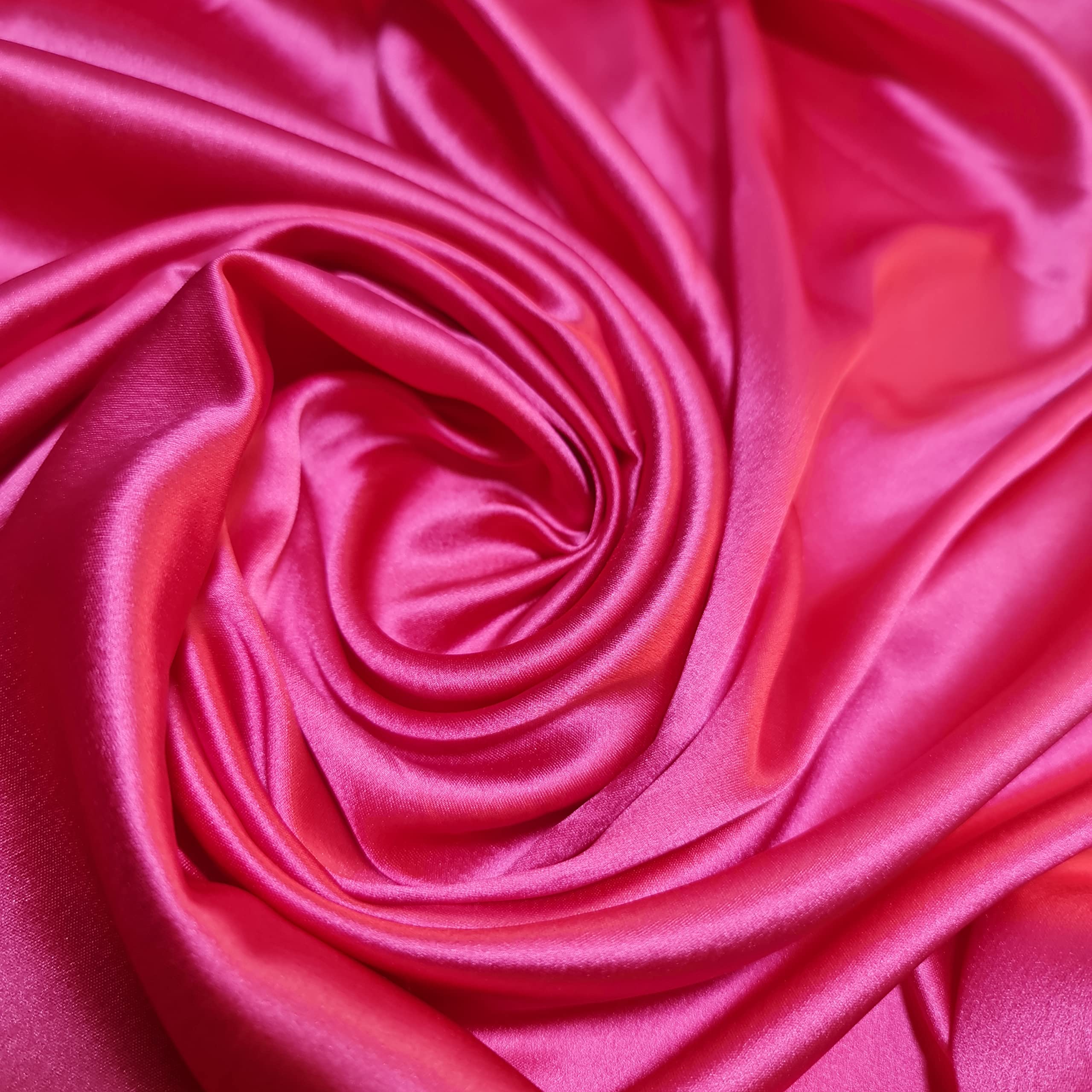 Glossy Charmeuse Silk Satin Bridal Dress Polyester Lining Craft Fabric 44" Meter (2 Meter, Fuchsia)