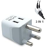 Ceptics USA to South Africa Travel Adapter Plug  With Dual USB - Type M - Ultra Compact