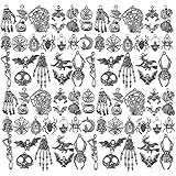 Hicarer 80 Pieces Antique Silver Pendants Charms