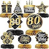 Huge, 80th Birthday Decorations Set - 9 Pieces | Happy 80th Birthday Decorations for Men | 80th Birthday Centerpieces for Tables | 80 Birthday Decorations for Men | 80th Birthday Party Decorations