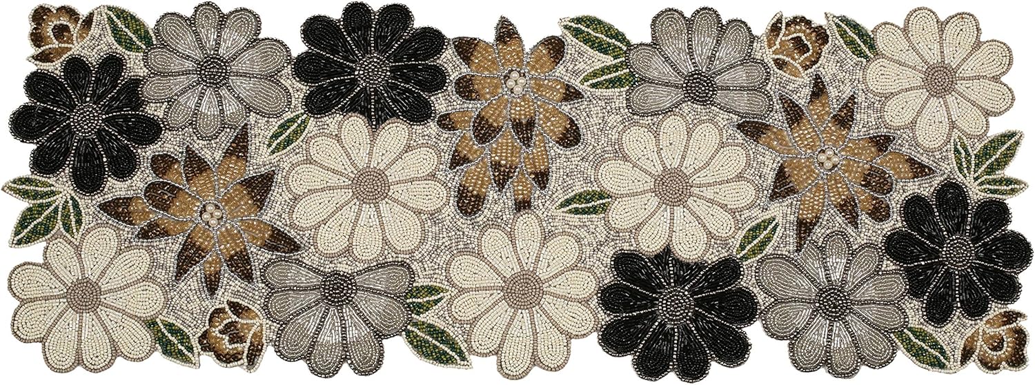 Beaded Table Runner 36 Inch, Glitz Table Runner, Decorative Farmhouse