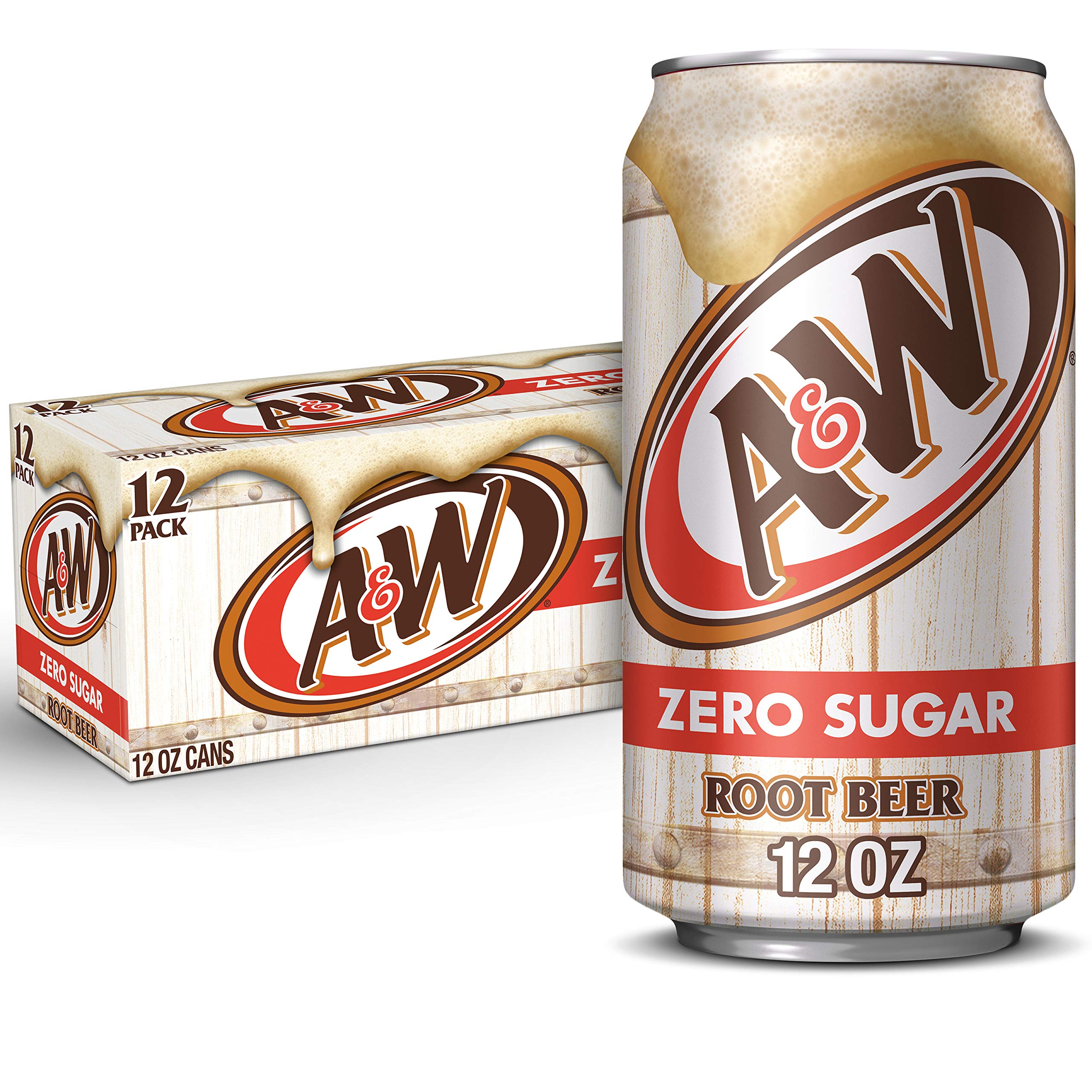 Photo 1 of A&W Zero Sugar Root Beer Soda, 12 fl oz cans, 12 packexp date 09/2025.