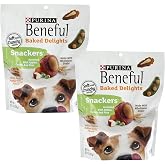 Purina Beneful Baked Delights Dog Snacks - Snackers - Peanut Butter &amp; Cheese Flavors - Net Wt. 9.5 OZ (269 g) Each - Pack of 2