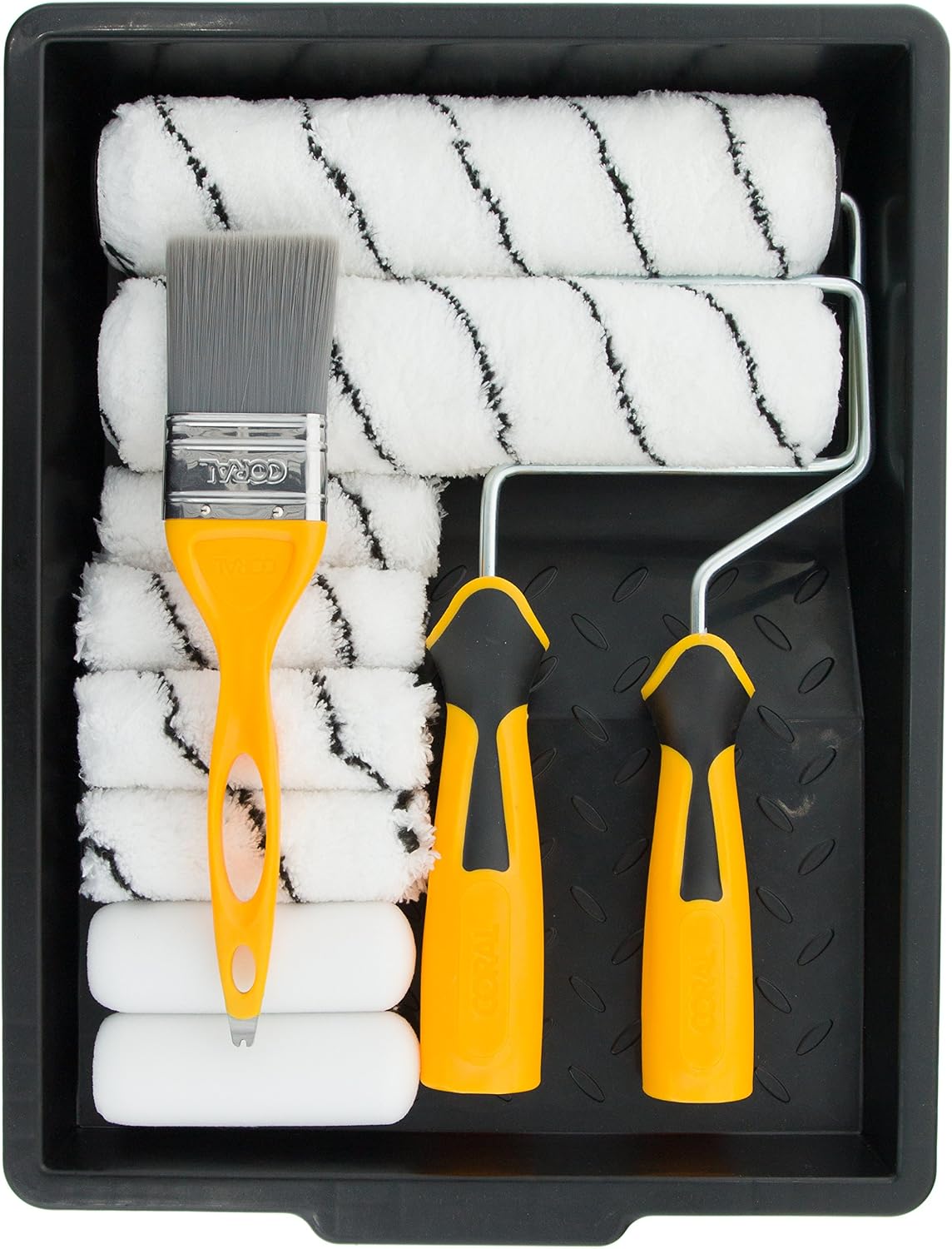 Coral 10501 Easy Coater Paint Kit with Headlock and Mini Roller Frame and Hybrid Brush 12 Piece Pack Set, 12PC