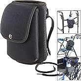 High Road Neoprene Bottle Holder and Phone Pouch for Mobility Equipment and Electric Scooters - Cup Holder for Strollers, Scooters, Rollators and Walkers