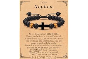 EFVISD Cross Bracelet Gifts for Boys Girls, Easter Basket Stuffers Baptism Communion Confirmation Birthday Christmas Valentines Graduation Gifts for Son Grandson Nephew Brother Daughter Granddaughter Niece