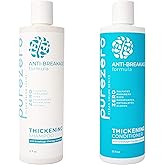 Purezero Anti-Breakage & Thickening Shampoo Conditioner set, For Hair Loss & Hair Thinning, With Biotin, Vitamin C, Caffeine and Saw Palmetto, 100% Vegan & Cruelty Free, Color Safe, 24 ounces