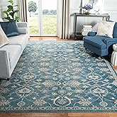 SAFAVIEH Sofia Collection Area Rug - 8' x 10', Blue & Beige, Vintage Oriental Distressed Design, Non-Shedding & Easy Care, Id