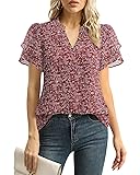 Floral Summer Tops, Womens Blouses for Work