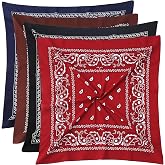 Mochabao 100% Cotton 27" x 27" Large Bandanas for Men &amp; Women, Multi-Purpose Bandana Headbands, Square Head Scarf