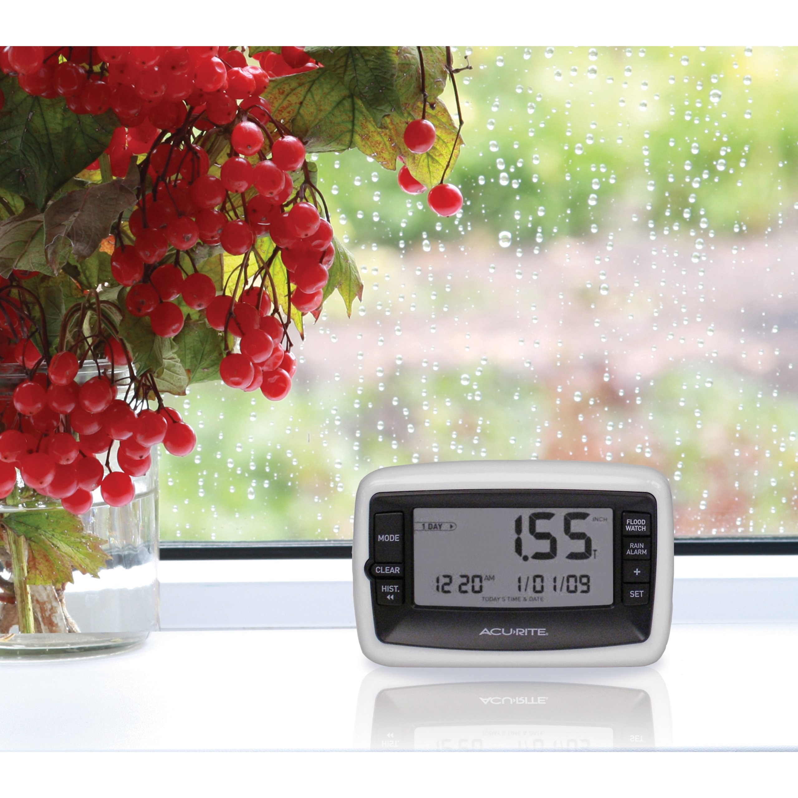 AcuRite Wireless Digital Rain Gauge With SelfEmptying Collector With