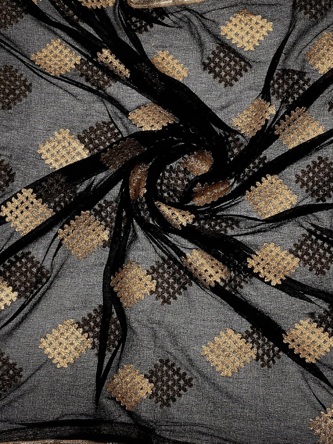 dupatta bazaar woman's gold embroidered chiffon dupatta