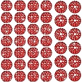 Loetere 40 Pcs 20 mm Rhinestone Beads Bulk Crystal Round Disco Ball Chunky Bubblegum Beads for Pens Bracelets Charms Craft European Style Jewelry Making Supplies Christmas(Red)