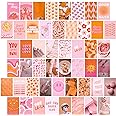 Pink and Orange Room Decor Aesthetic, Peach Wall Collage Kit Posters for Teen Boys Girls (50pcs 4x6 inch)