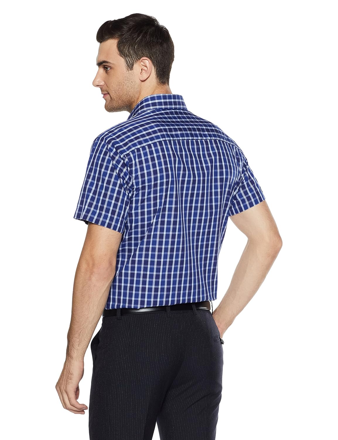 raymond men's solid regular fit cotton formal shirt