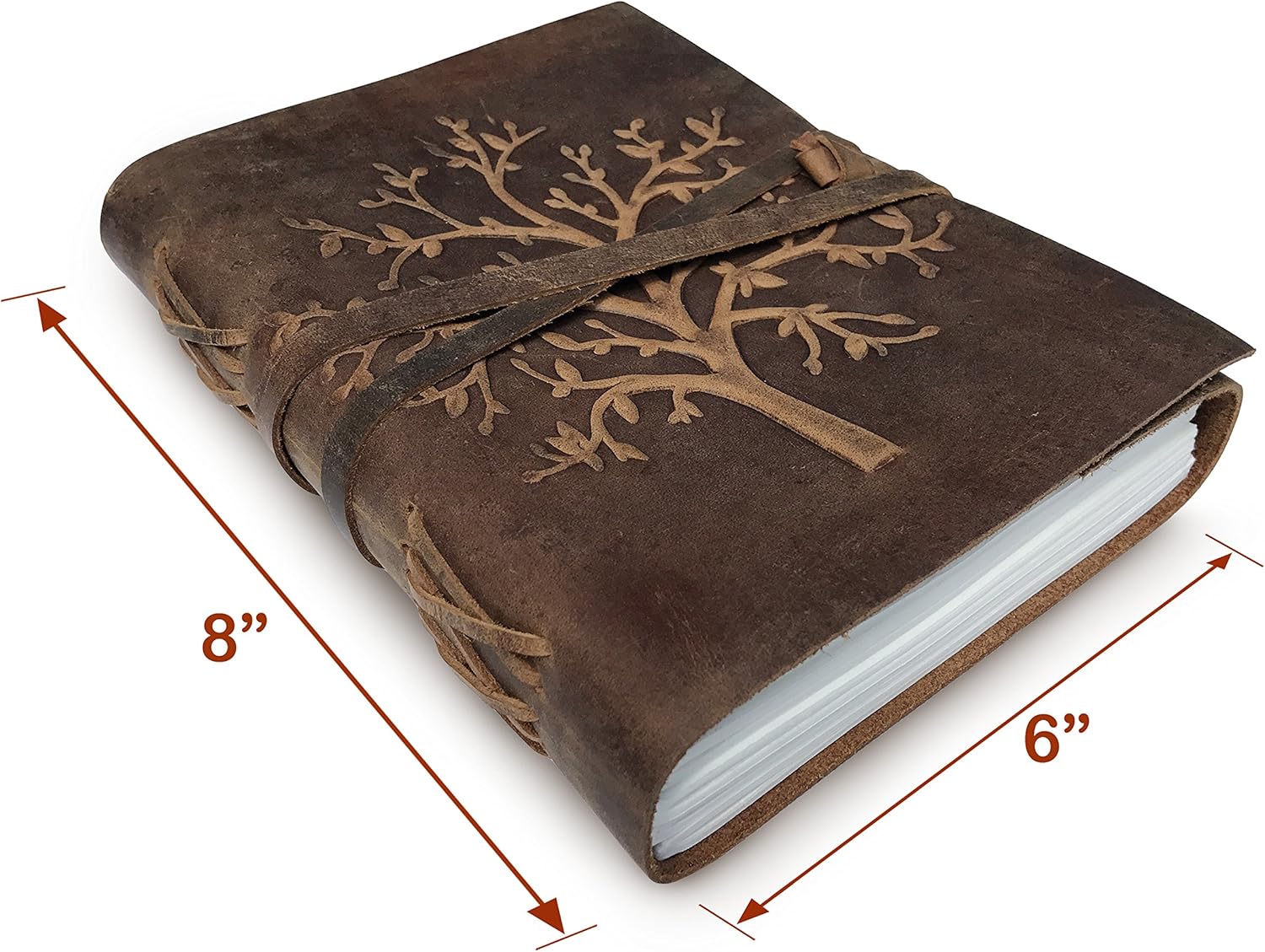 Leather Journal Tree of Life, MOONSTER® A5 Writing Notebook with Gift Bag - Image 3