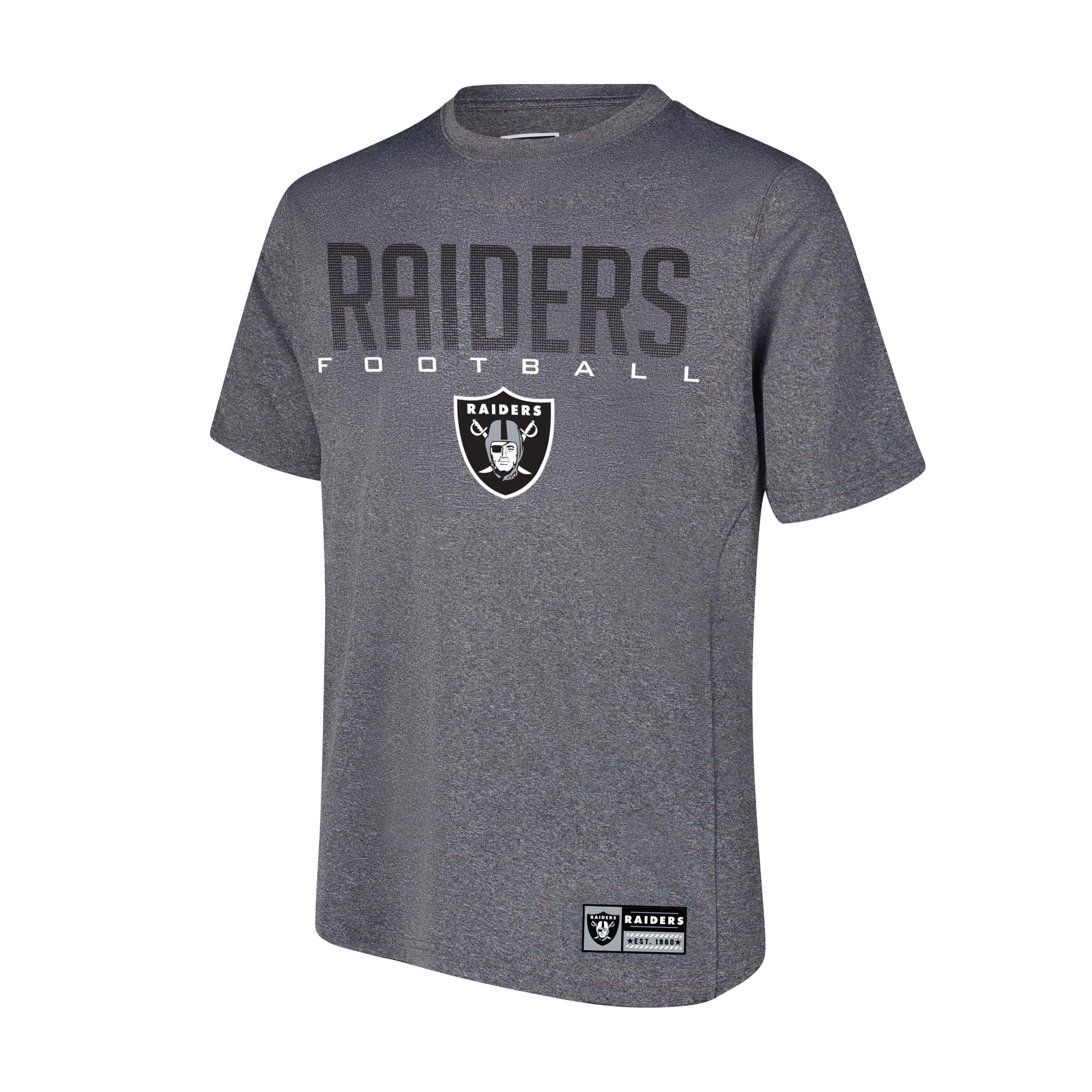 Ultra Game NFL Official Adults Super Soft Supreme Game Day T-Shirt - Unisex, Las Vegas Raiders, Heather Charcoal, Medium Image