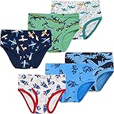 Baby Soft Cotton Underwear Little Boys Dinosaur Briefs Toddler Shark Undies Children Truck Panties(Pack of 6)