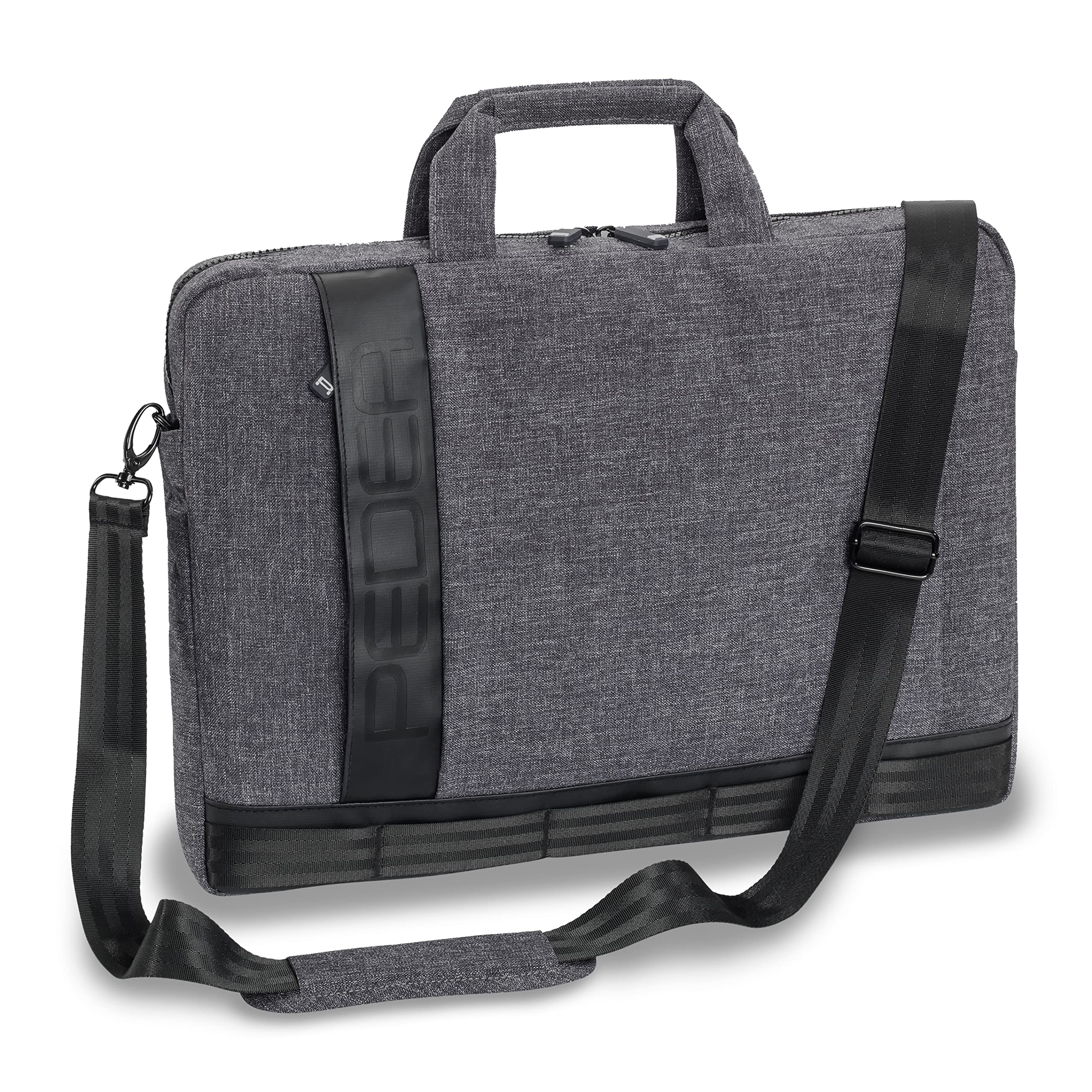 PEDEA laptop bag "Fancy" bag for notebooks with screens up to 17.3 inches (43.9 cm); shoulder bag with shoulder strap, grey