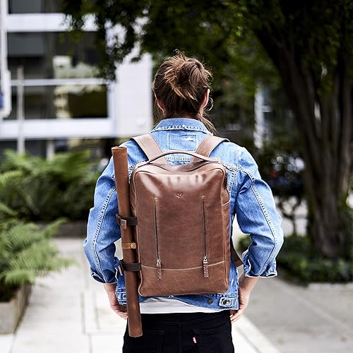 designer leather laptop backpack